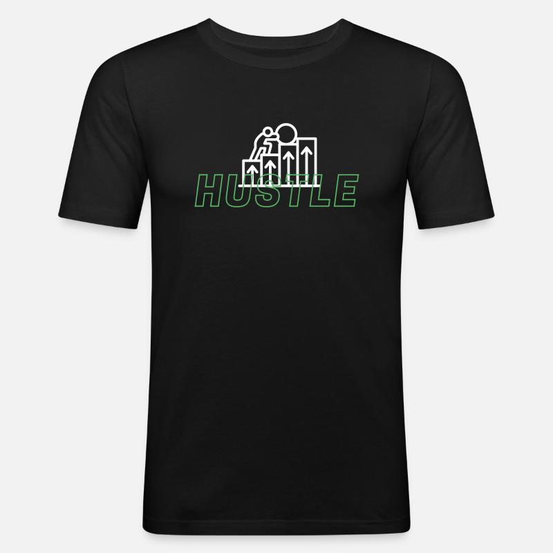 hustle - Männer Slim Fit T-Shirt - Schwarz