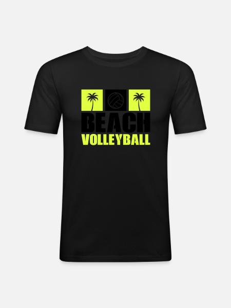 Beach-volley - T-shirt près du corps Homme - noir
