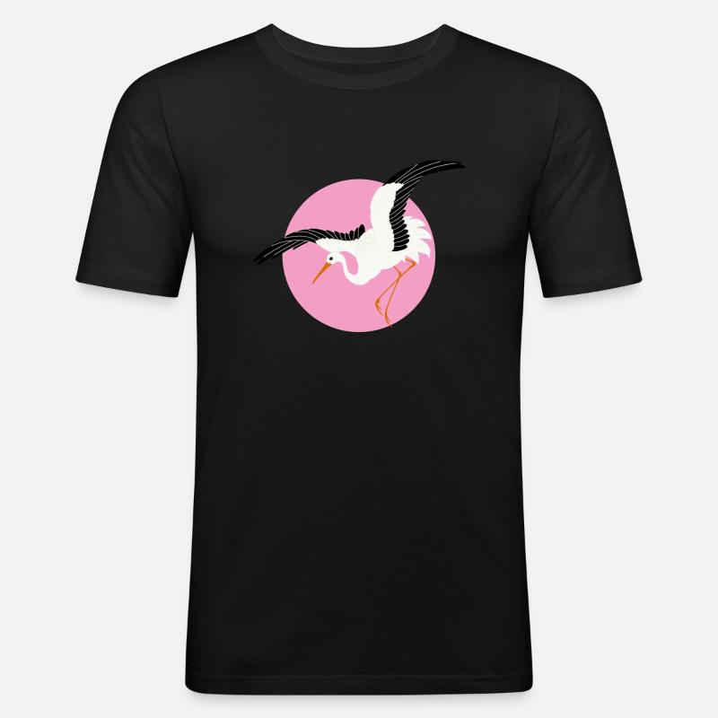 Vogel - Männer Slim Fit T-Shirt - Schwarz