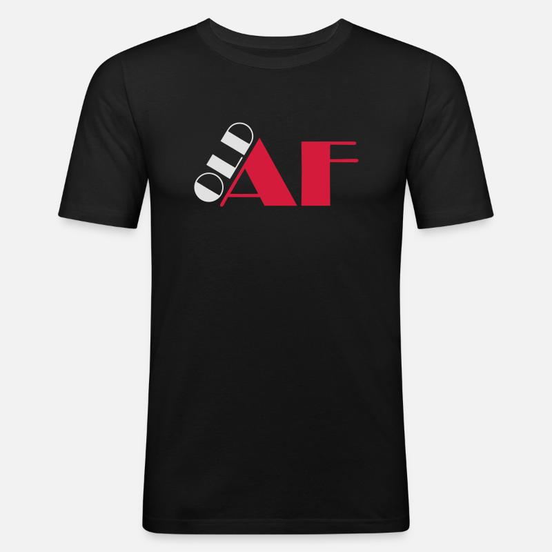 old AF Text Logo - Men's Slim Fit T-Shirt - black
