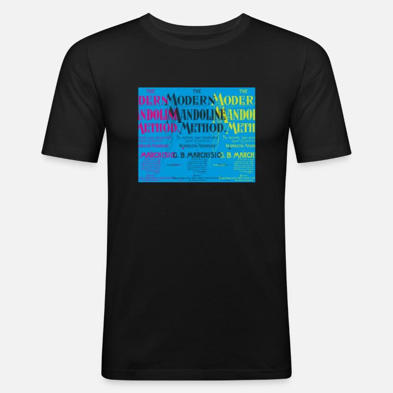 Modern Mandoline Method - Collage - Männer Slim Fit T-Shirt - Schwarz