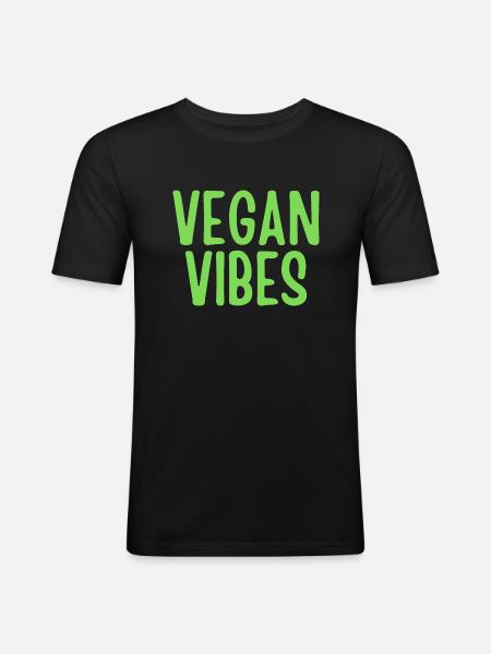 Vegan Vibes - Men's Slim Fit T-Shirt - black