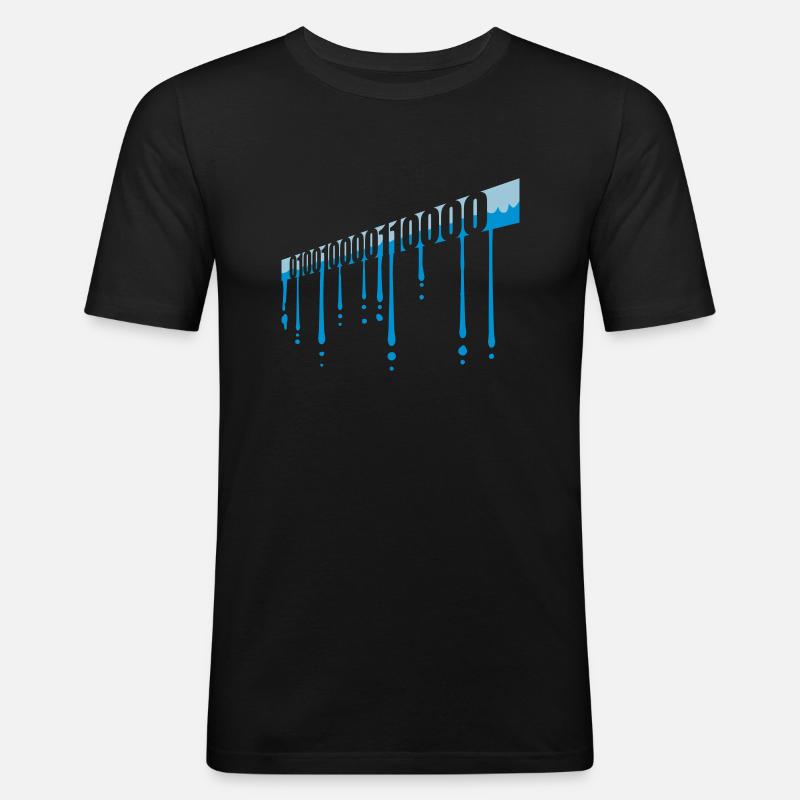 Binär Code Programm Sprache - Männer Slim Fit T-Shirt - Schwarz