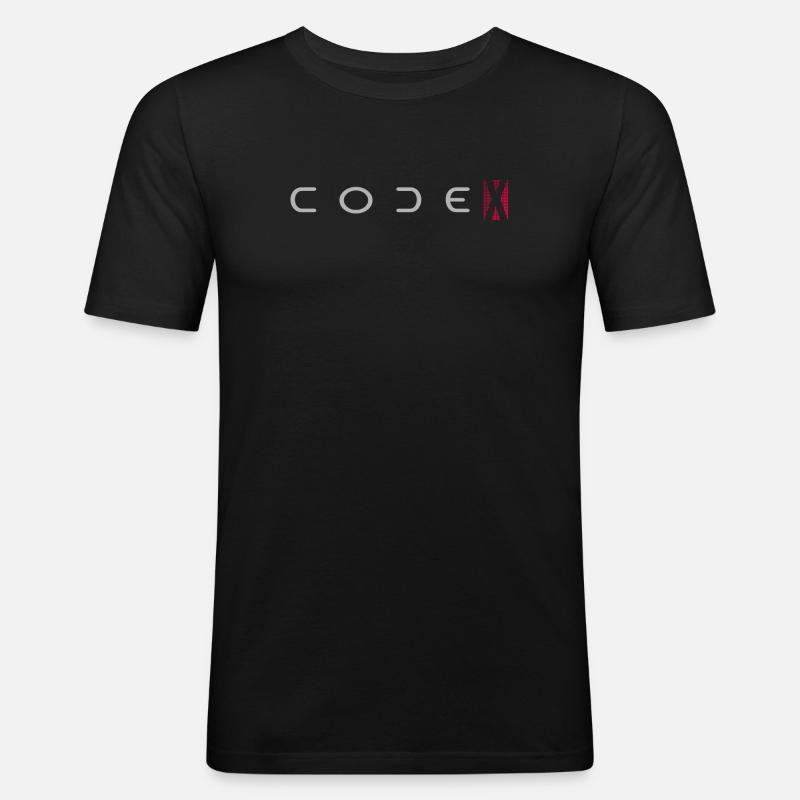 codeX - Männer Slim Fit T-Shirt - Schwarz