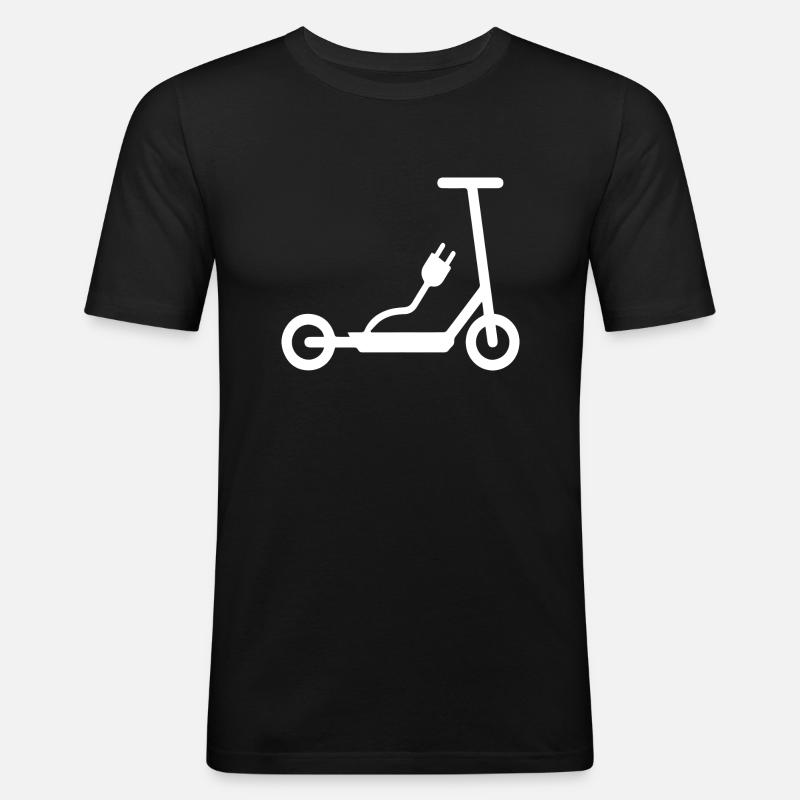 E-Scooter E-Roller Scooter - T-shirt près du corps Homme - noir