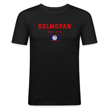 Belmopan Belize - Männer Slim Fit T-Shirt - Schwarz - Vorne - Nik (191cm)