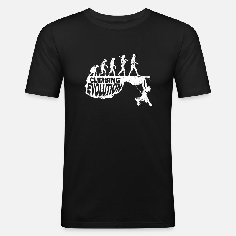 Climbing Evolution - Men's Slim Fit T-Shirt - black