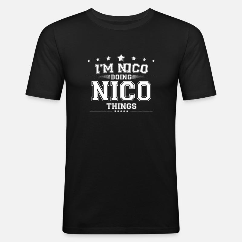 Nico - Männer Slim Fit T-Shirt - Schwarz