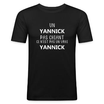 Un yannick chiant ce n'est pas un vrai yannick - T-shirt près du corps Homme - noir - Devant - Nik (191cm)