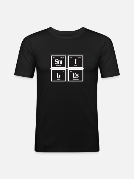 Smiles | Periodic Table of Elements - Men's Slim Fit T-Shirt - black