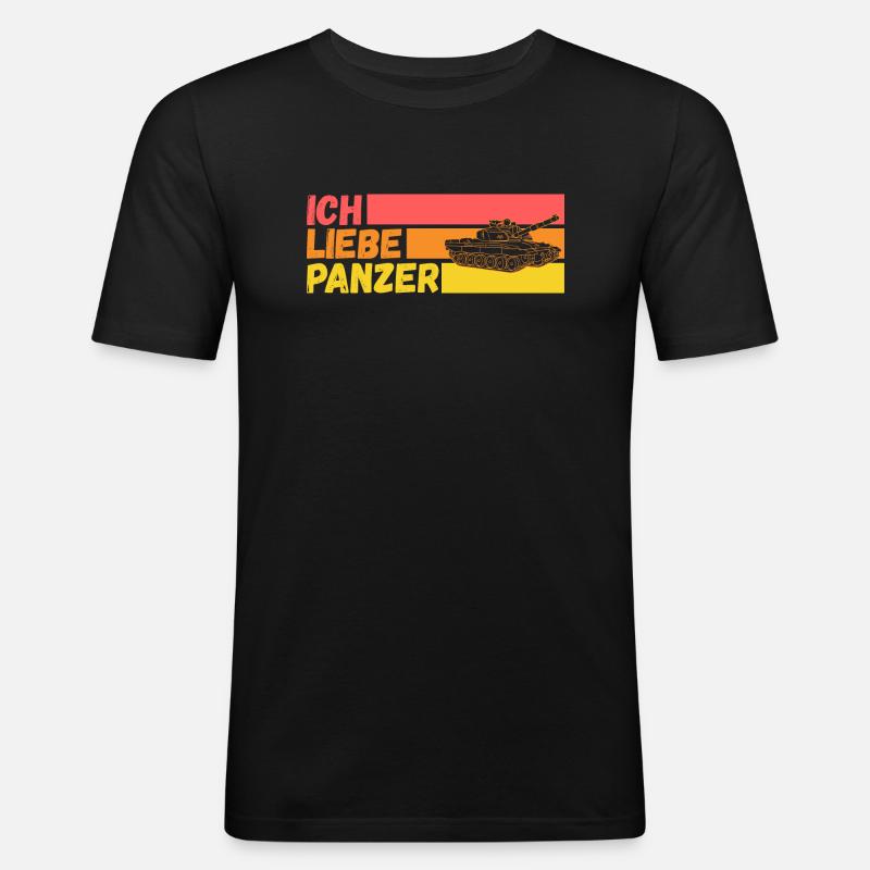 Panzerfahrer Soldat Panzer - Männer Slim Fit T-Shirt - Schwarz