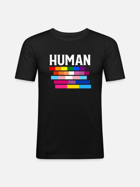 LGBT HUMAN Pride - Men's Slim Fit T-Shirt - black