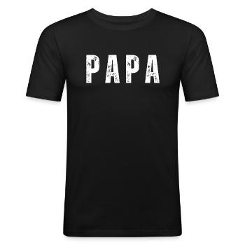 Papa Grunge Typography - Men's Slim Fit T-Shirt - black - Front - Nik (191cm)