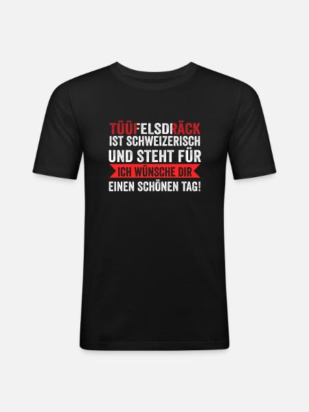 Suisse suisse - T-shirt près du corps Homme - noir