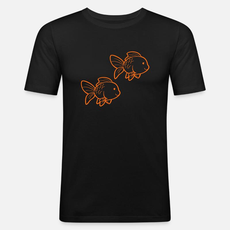 Goldfische - Männer Slim Fit T-Shirt - Schwarz
