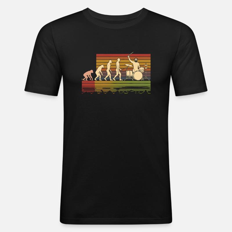 Batteur Evolution Drums - Men's Slim Fit T-Shirt - black