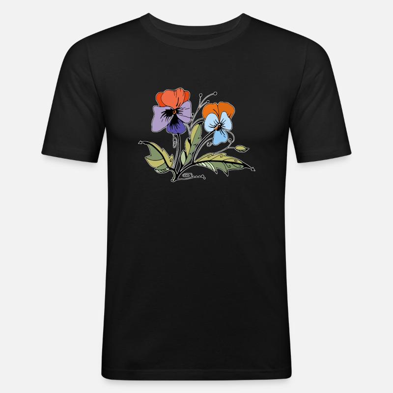 Flowers - Men's Slim Fit T-Shirt - black