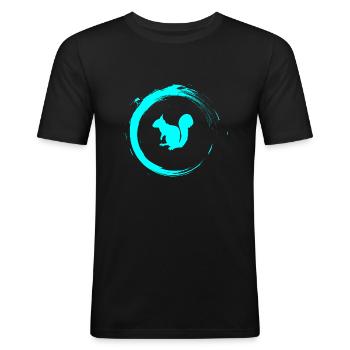 Eichhörnchen - Männer Slim Fit T-Shirt - Schwarz - Vorne - Nik (191cm)