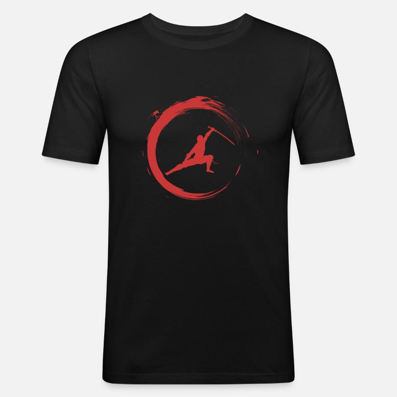 Ninja - Männer Slim Fit T-Shirt - Schwarz
