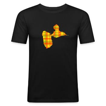 Guadeloupe - T-shirt près du corps Homme - noir - Devant - Nik (191cm)
