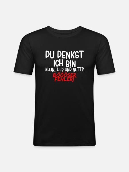 Lustiger Spruch - Männer Slim Fit T-Shirt - Schwarz