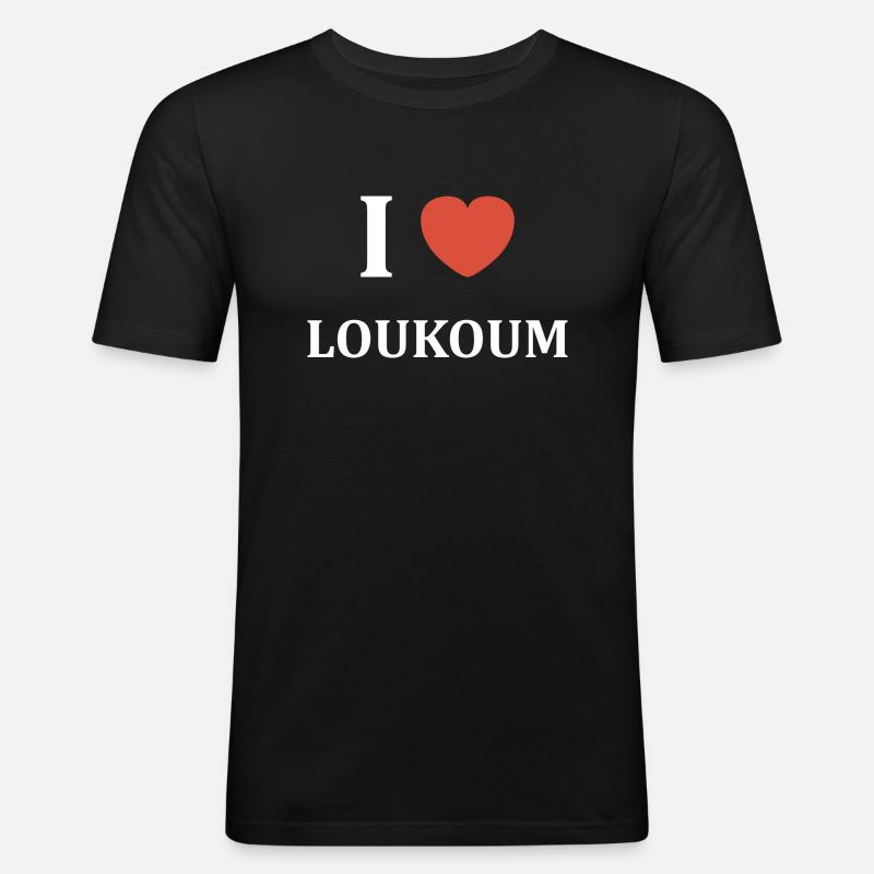 Ich liebe Loukoum - Männer Slim Fit T-Shirt - Schwarz