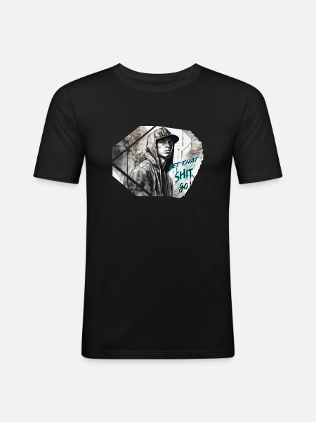 junger Rapper - Männer Slim Fit T-Shirt - Schwarz
