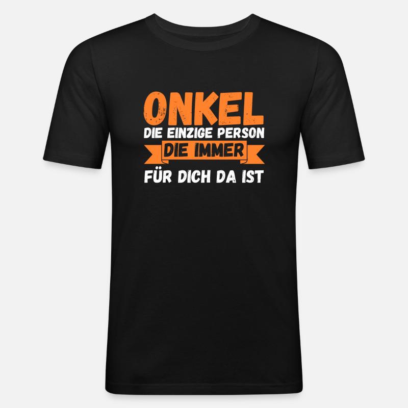 Onkel - Männer Slim Fit T-Shirt - Schwarz