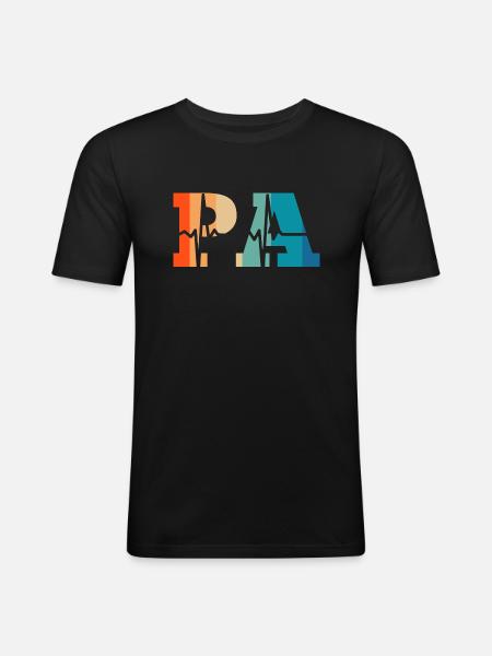 Heartbeat retro physician assistant - Men's Slim Fit T-Shirt - black