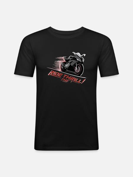 RIDE THE THRILL - Men's Slim Fit T-Shirt - black