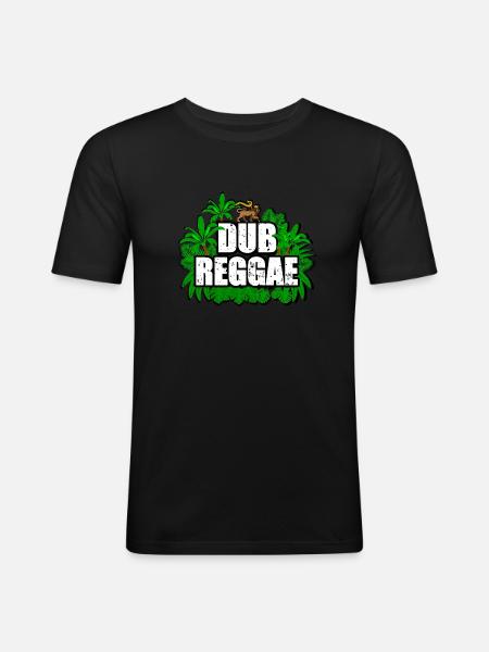 Reggae Dub - Männer Slim Fit T-Shirt - Schwarz