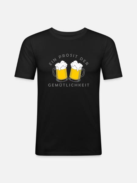 Bier - Ein Prosit der Gemütlichkeit - Men's Slim Fit T-Shirt - black