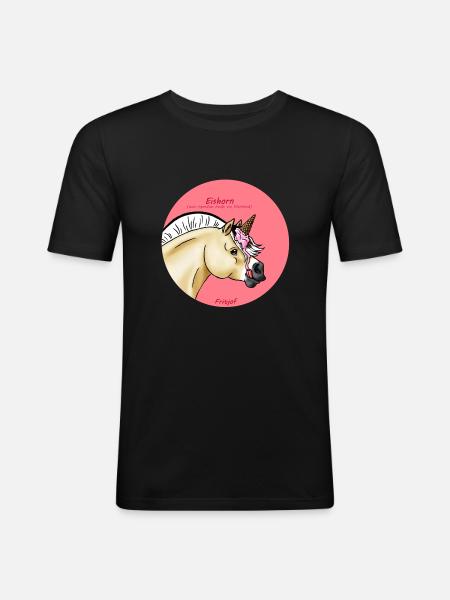 Eishorn - Männer Slim Fit T-Shirt - Schwarz