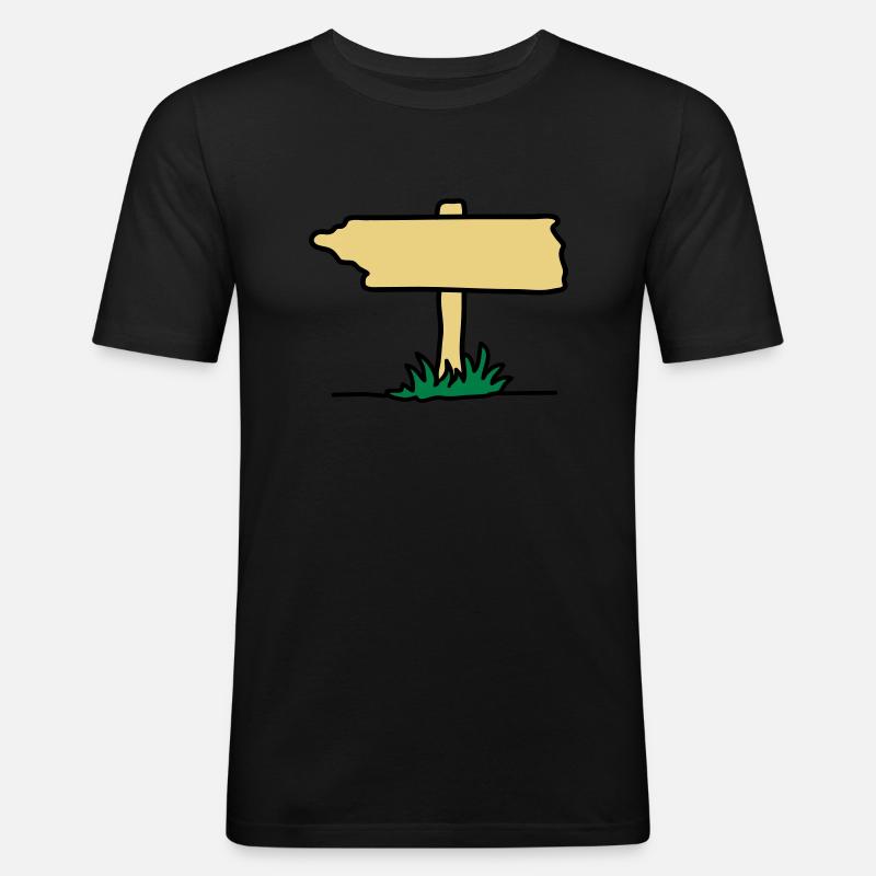 schild_3c - Männer Slim Fit T-Shirt - Schwarz