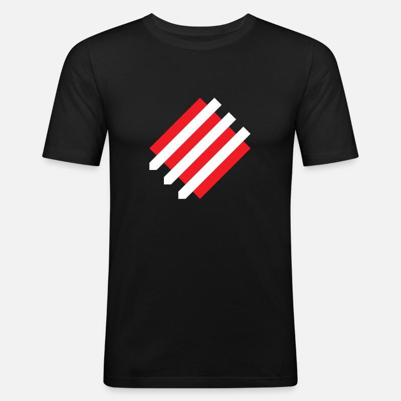 Eiserne Front Simplified Weiss - Männer Slim Fit T-Shirt - Schwarz