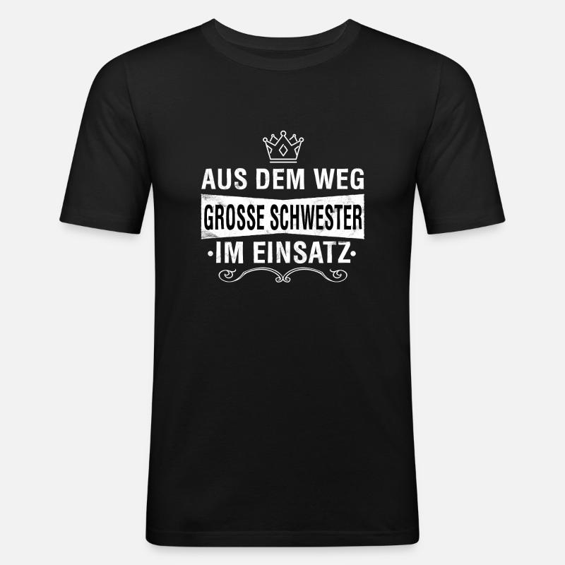 GROSSE SCHWESTER - Männer Slim Fit T-Shirt - Schwarz