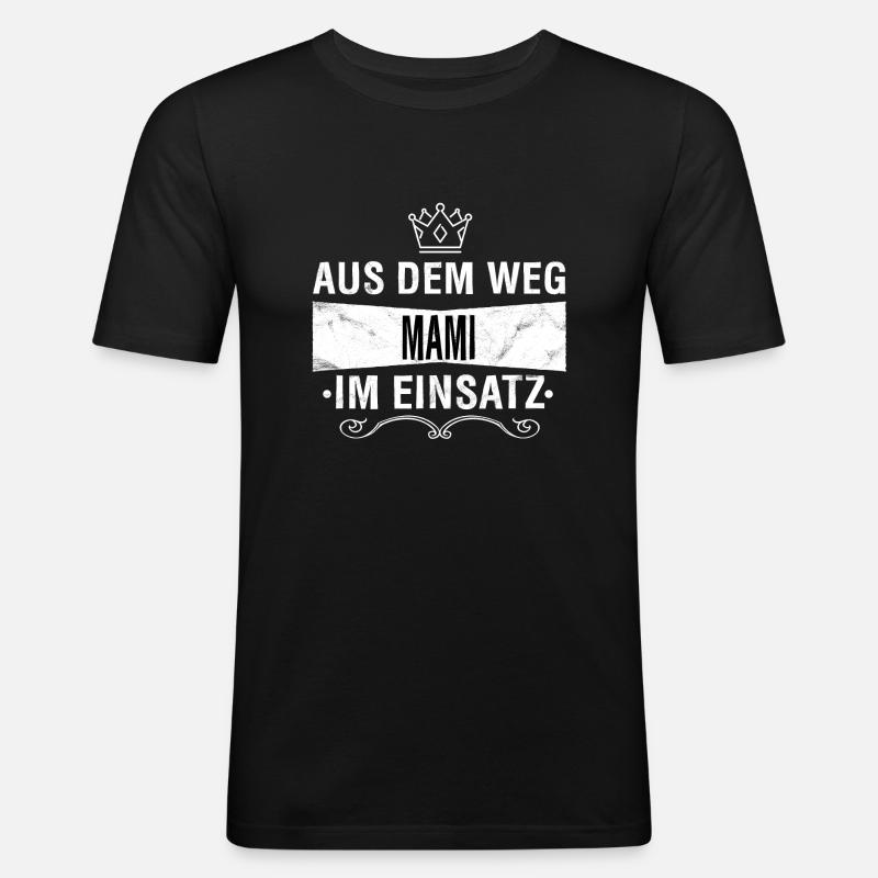 MAMI - Männer Slim Fit T-Shirt - Schwarz