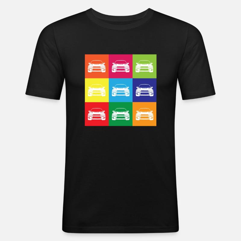Multi Farbe Impreza - Männer Slim Fit T-Shirt - Schwarz