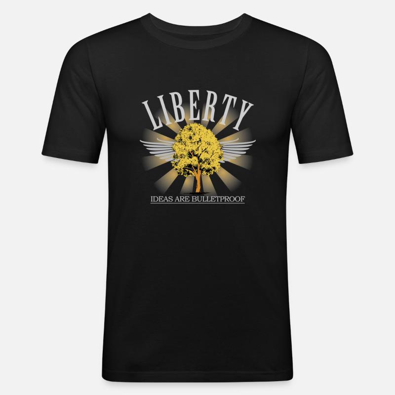 Liberty Tree - Männer Slim Fit T-Shirt - Schwarz