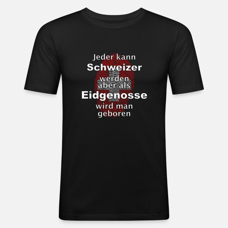 Ein richtiger Schweizer - Männer Slim Fit T-Shirt - Schwarz
