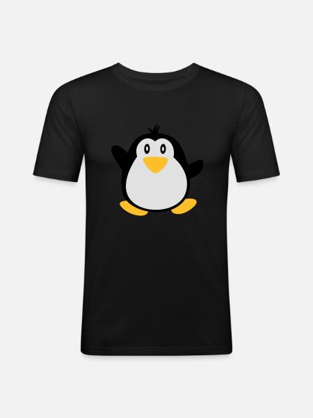 süßer Pinguine - Men's Slim Fit T-Shirt - black