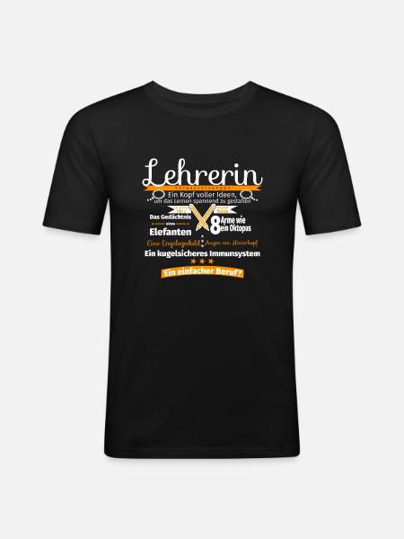 Lehrerin-Voraussetzung - Männer Slim Fit T-Shirt - Schwarz