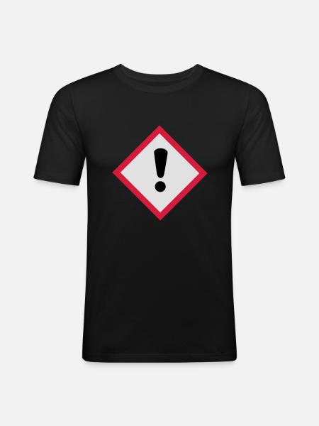 achtung - Männer Slim Fit T-Shirt - Schwarz