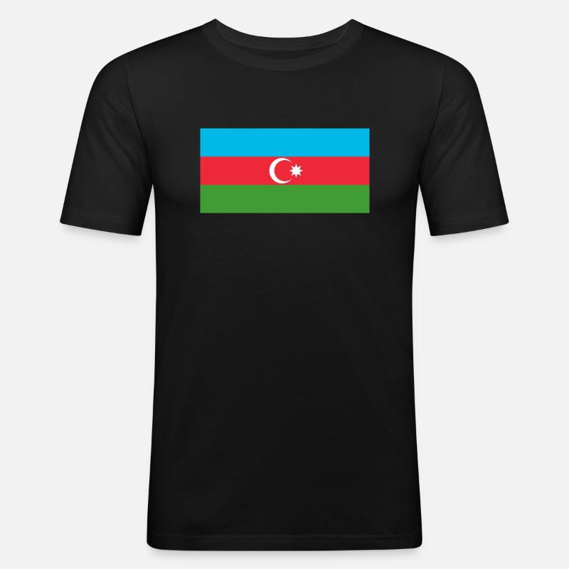 Azerbaycan - Männer Slim Fit T-Shirt - Schwarz