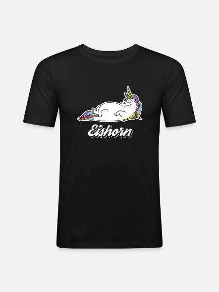 Eishorn - Männer Slim Fit T-Shirt - Schwarz