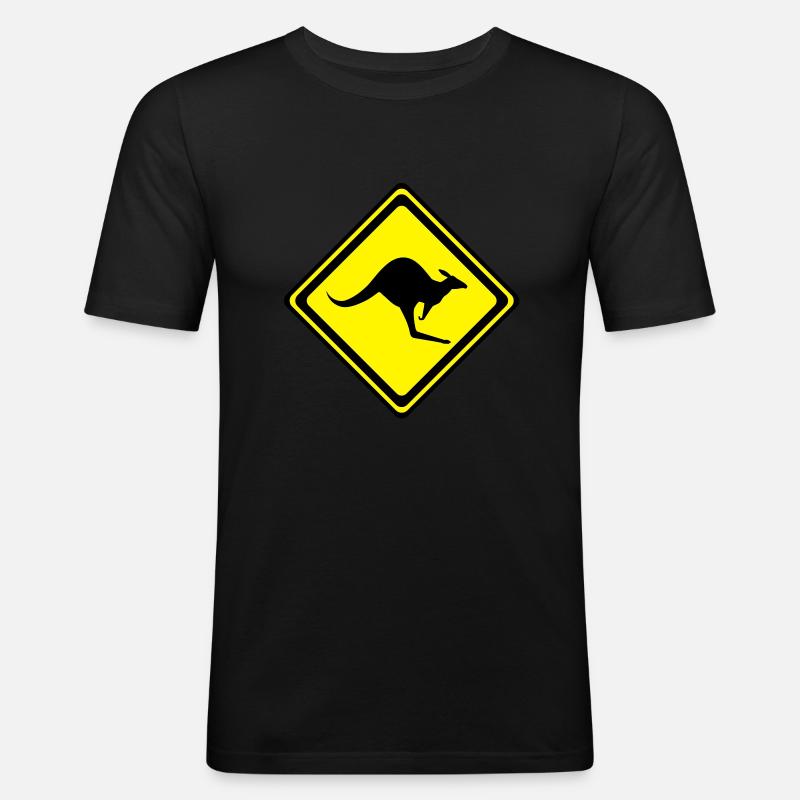 Kangaroo__V001 - Männer Slim Fit T-Shirt - Schwarz
