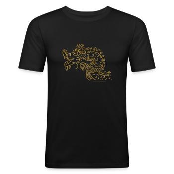 Dragon - Männer Slim Fit T-Shirt - Schwarz - Vorne - Nik (191cm)