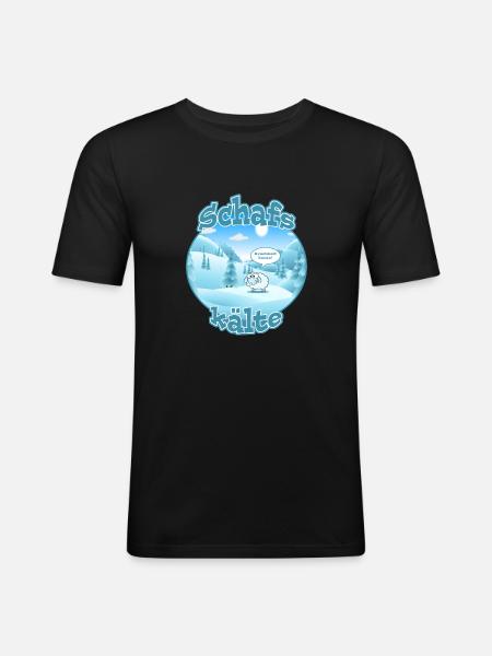 Schafskälte - Männer Slim Fit T-Shirt - Schwarz