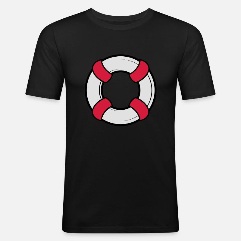 Rettungsring - Männer Slim Fit T-Shirt - Schwarz