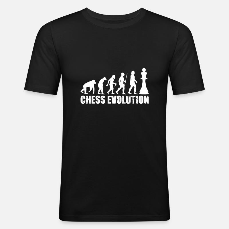 CHESS EVOLUTION - Männer Slim Fit T-Shirt - Schwarz